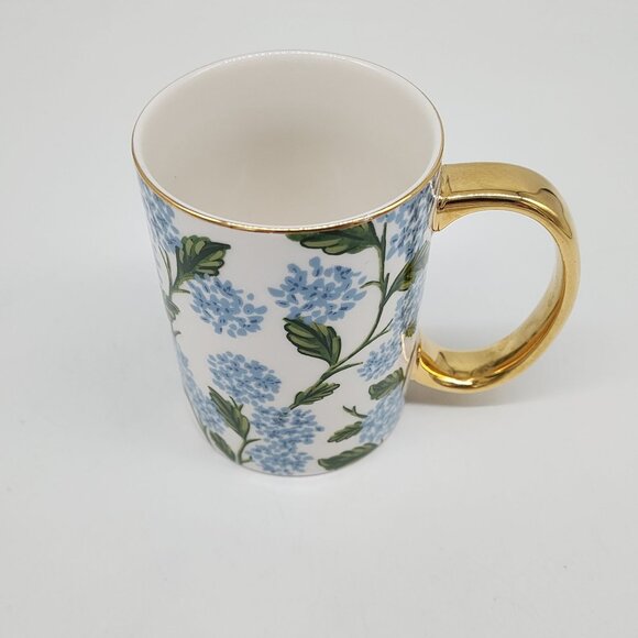 Rifle Paper Co. Blue Hydrangea Floral Mug With Gold Handle - Picture 2 of 7